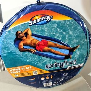SwimWays Spring Float Original Pool Lounge Chair with Hyper-Flate Valve